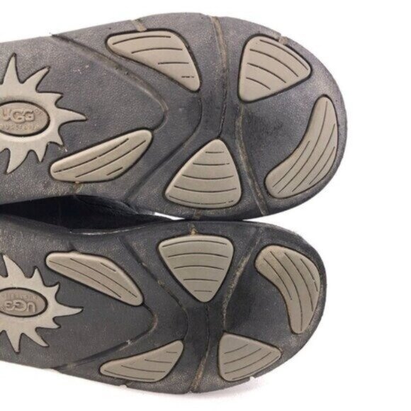 UGG Kentt Black Leather Sheepskin Winter Boots 7 - Picture 11 of 11